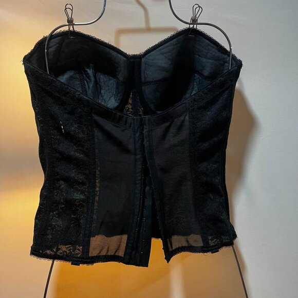 Dominique Lace Longline Bustier Black Firm Shaping Corset Top 38F - Picture 16 of 16